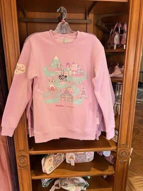 Stoney Clover Lane x Disney It’s A Small World Pink Pullover Sweatshirt NWT
